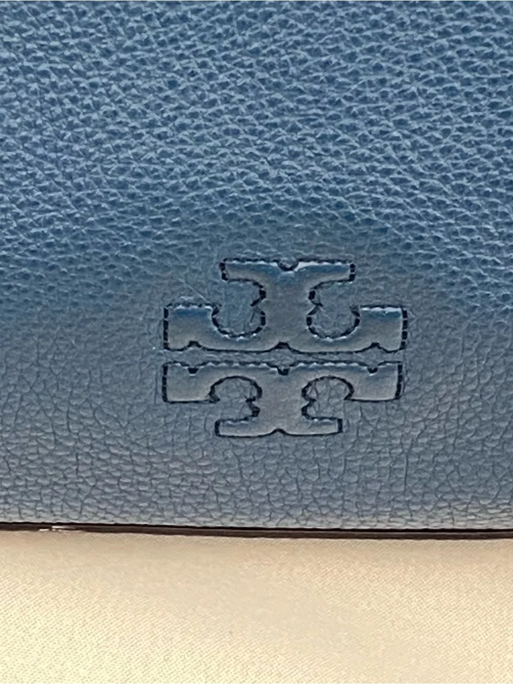 EUC Tory Burch Navy  Blue  Thea Slouchy Hobo Large Pebbled Leather Bag Purse